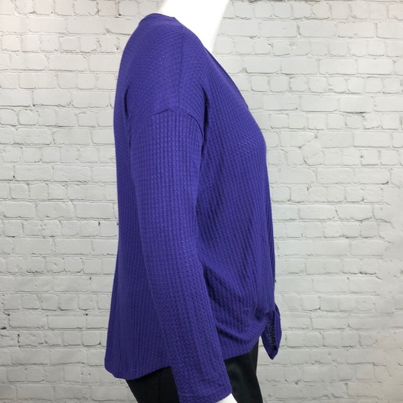 Style & Co Purple Thermal Tie Front Top Size 1X - Picture 4 of 5